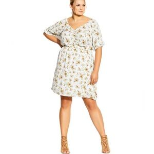 City Chic White Floral Mini Dress